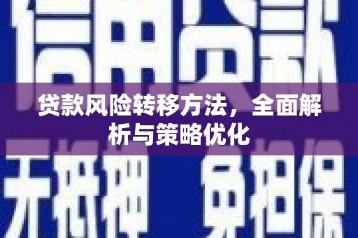 阿合奇贷款风险转移方法，全面解析与策略优化