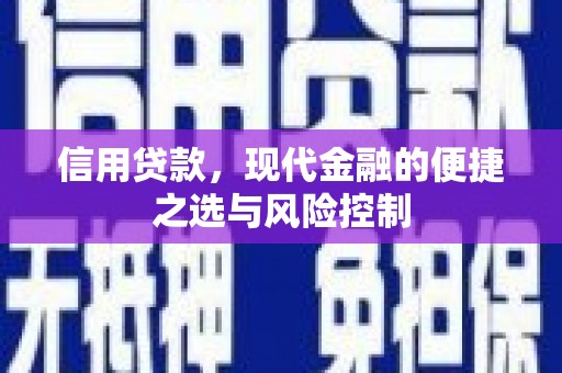 阿合奇信用贷款，现代金融的便捷之选与风险控制