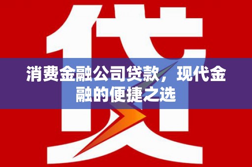 阿合奇消费金融公司贷款，现代金融的便捷之选