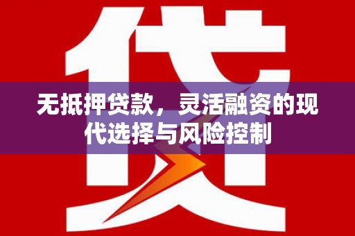 阿合奇无抵押贷款，灵活融资的现代选择与风险控制