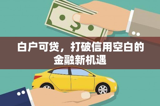 阿合奇白户可贷，打破信用空白的金融新机遇