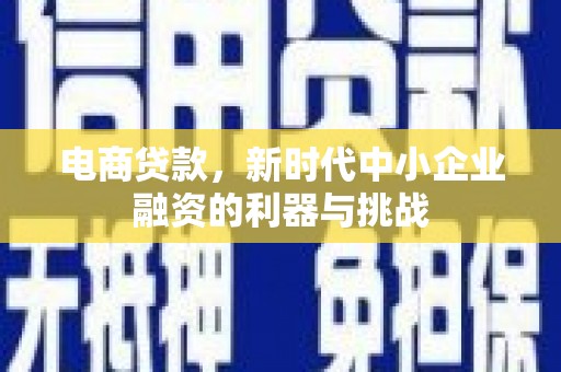 阿合奇电商贷款，新时代中小企业融资的利器与挑战