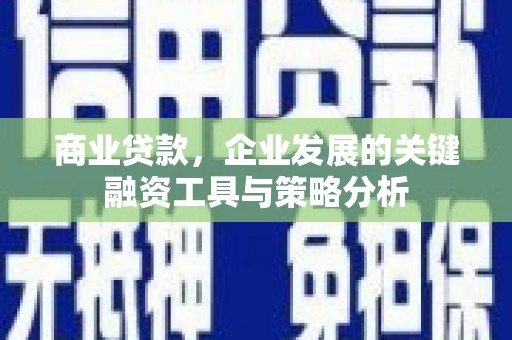 阿合奇商业贷款，企业发展的关键融资工具与策略分析