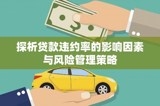 阿合奇探析贷款违约率的影响因素与风险管理策略