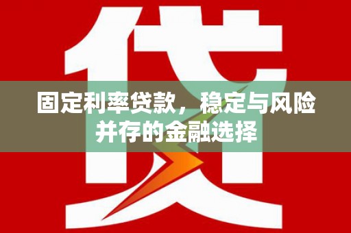 阿合奇固定利率贷款，稳定与风险并存的金融选择