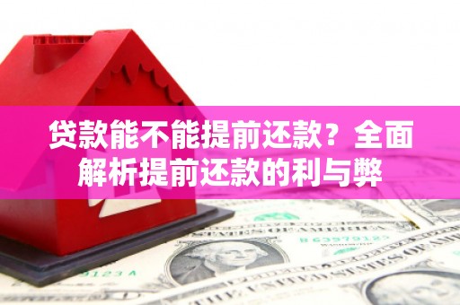 阿合奇贷款能不能提前还款？全面解析提前还款的利与弊