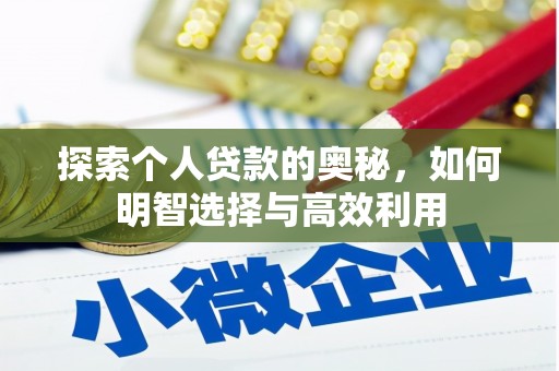 阿合奇探索个人贷款的奥秘，如何明智选择与高效利用