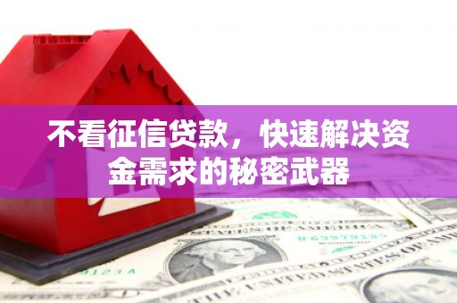 阿合奇不看征信贷款，快速解决资金需求的秘密武器