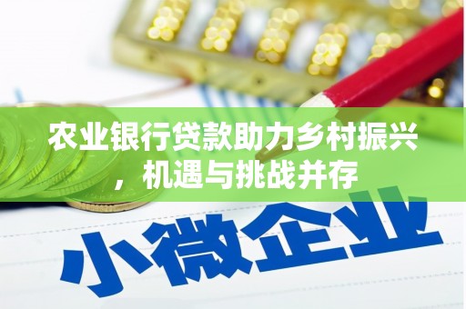 阿合奇农业银行贷款助力乡村振兴，机遇与挑战并存